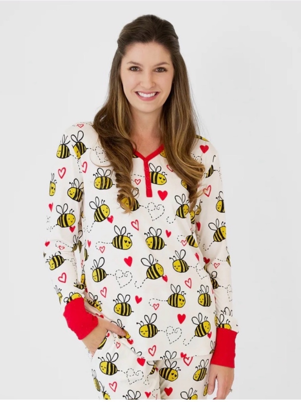 Little Sleepies Bee Mine Pajamas Women's Large Bee & Heart Print